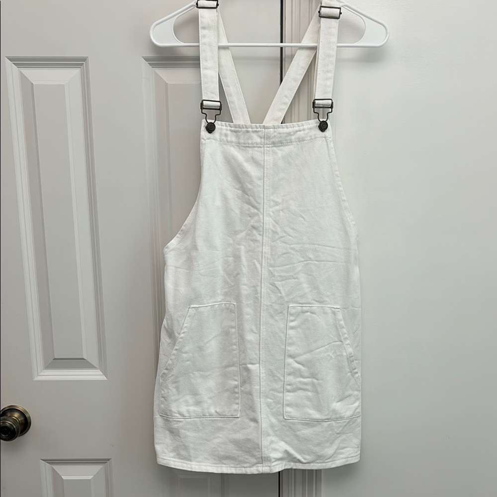 White Denim Overall Dress